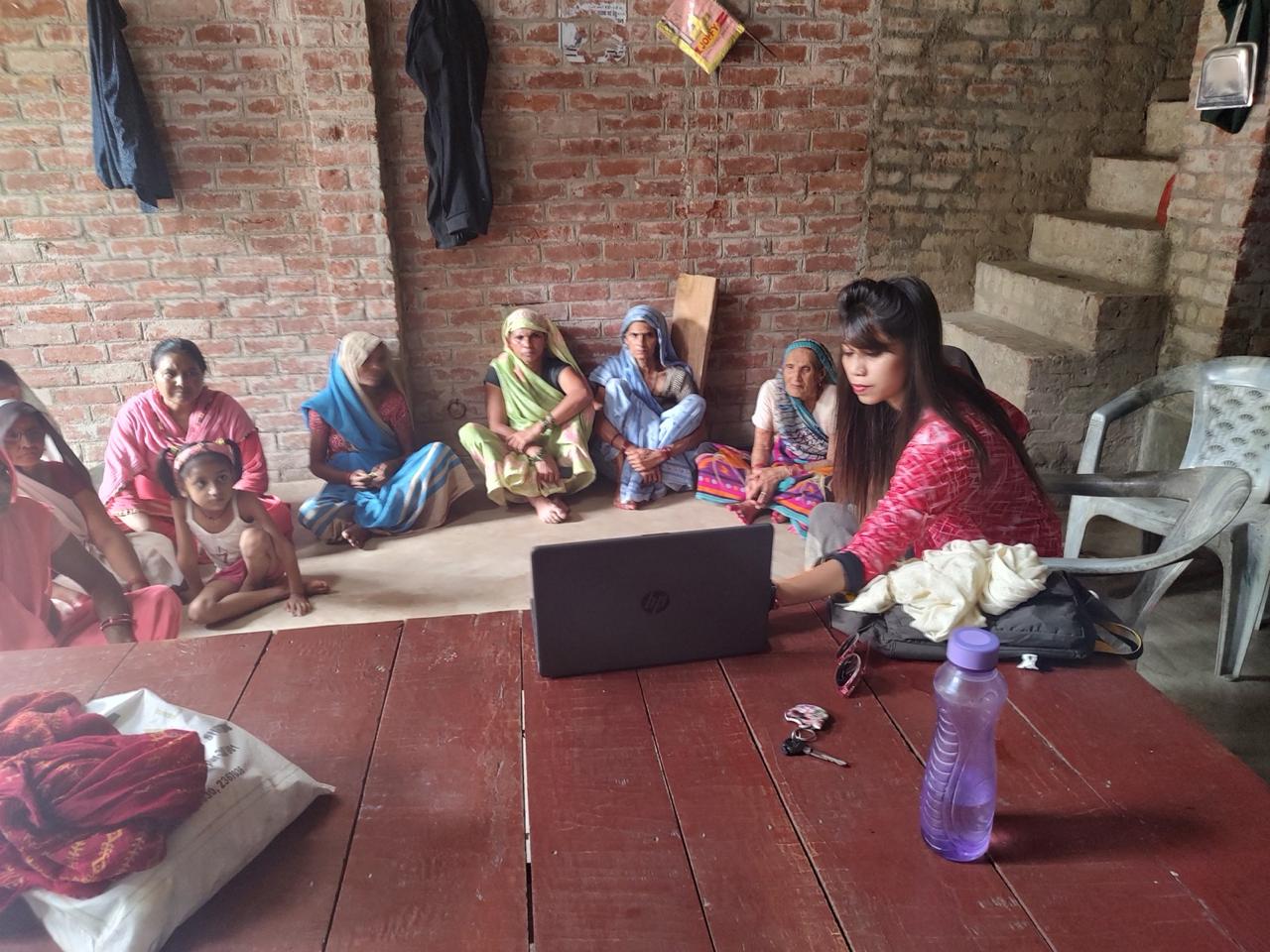 Nurse Samya holding community awareness and healthcare counseling